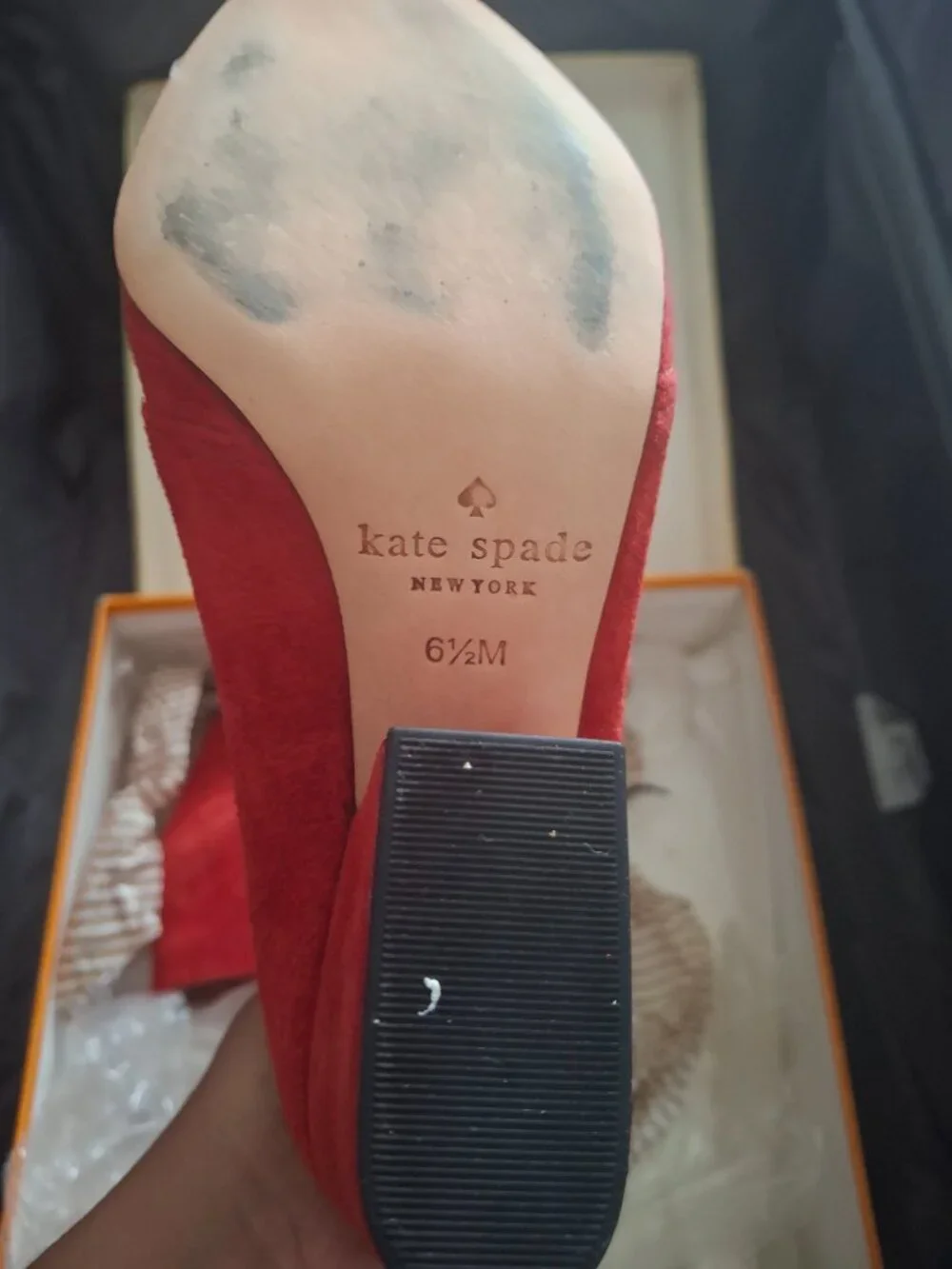 Kate Spade Roger 6.5 Red chunky heel bootie